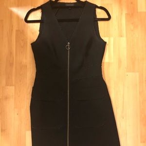 Top shop black dress size 4 with zip front